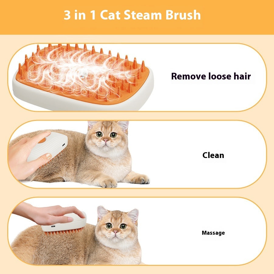 USB Rechargeable Pets Steam Brush Spray Massage Comb Pet Grooming Tools Cat Steam Comb Pet Products