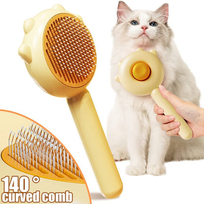 Pet Hair Cleaner Brush Cat Grooming Brush With Release Button Pet Hair Cleaner Brush Cat Grooming Brush Long Or Short Hair Cats Dogs Pet Massage BrushesComb For Cat Dog