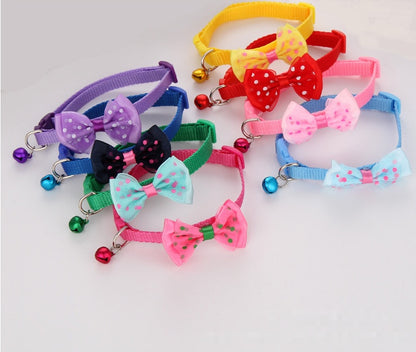 Pet bow collar cat bell collar