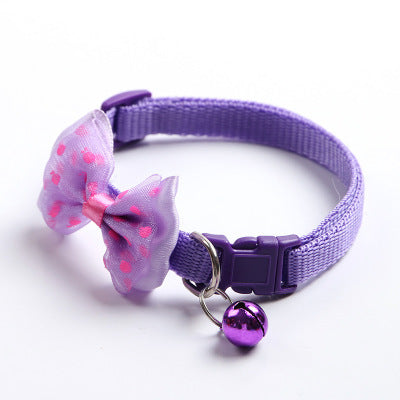 Pet bow collar cat bell collar