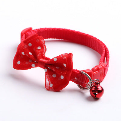 Pet bow collar cat bell collar