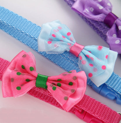 Pet bow collar cat bell collar