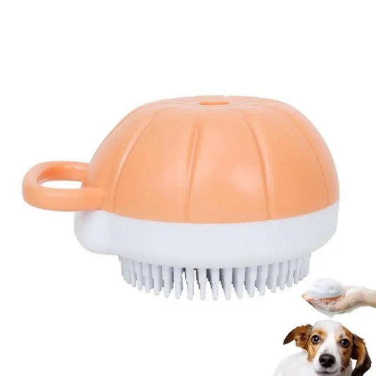 Dog Scrubber For Bath Silicone Comb Massage Pet Grooming Kitten Pet Bath Brush Shampoo Dispenser For Dog Grooming Bathing