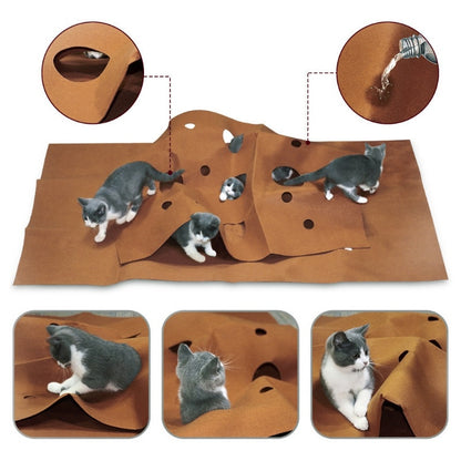 Cat Playing Mat Training Pet Activity Play Mats Collapsible Pets Rug Scratch Resistant Toys Bite Pad Dropshipping