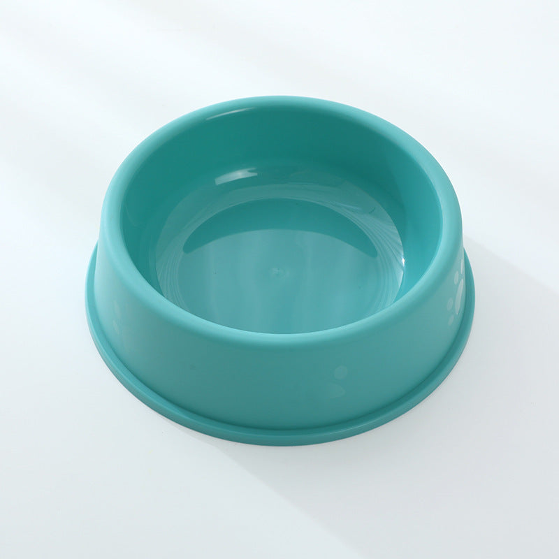 Pet Bowl Plastic Frosted Footprints Dog Cat Feeding Water Bowl Cat Bowl