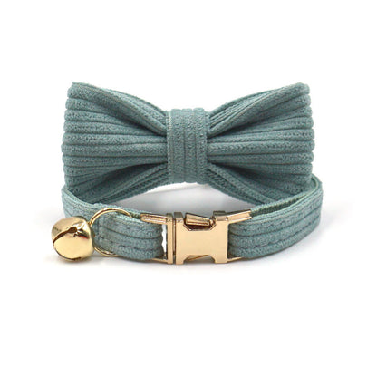 Handsome Cat Bow Corduroy Cat Collar