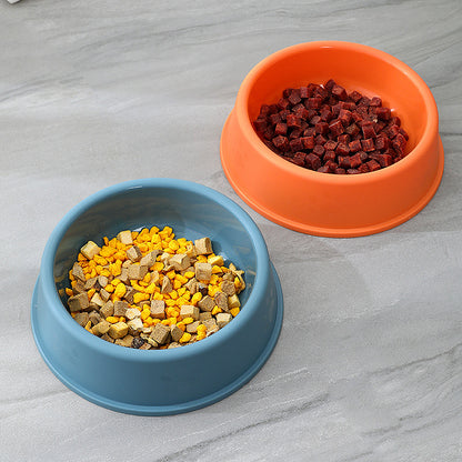 Pet Bowl Plastic Frosted Footprints Dog Cat Feeding Water Bowl Cat Bowl