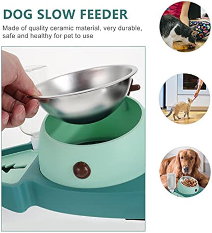 Pet Bowl Pet Feeding Bowl Slow Feeding Bowl Pet Feeding Equipment Dog Bowls Ant Automatic Bowl Dog Slow Feeder Bowl Dog Slow Feeder Dish Detachable Water Tray Dog Food Bowl Plastic